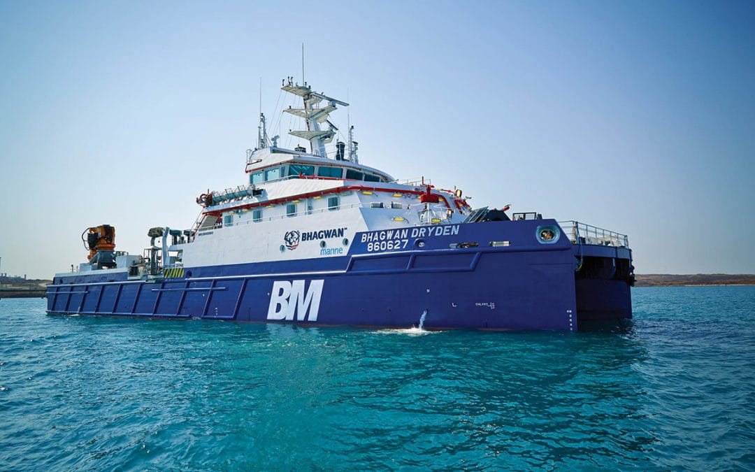 New Air Dive Support Vessel, the ‘Bhagwan Dryden’ arrives in Australia